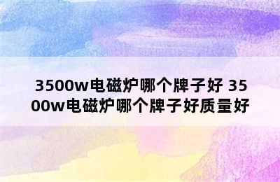 3500w电磁炉哪个牌子好 3500w电磁炉哪个牌子好质量好